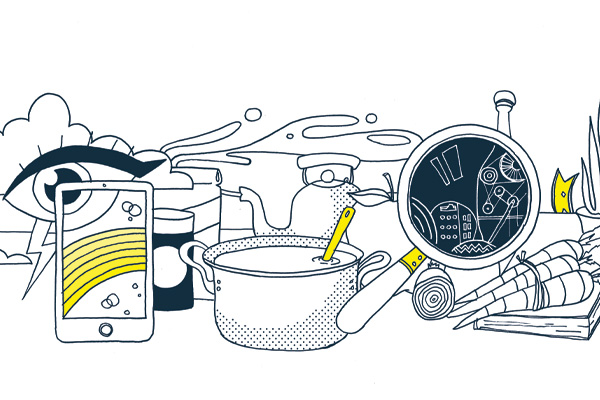 Graphic of everyday items.